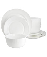 Ultra by Gibson Swanton Stripe 12 Piece Break-Resistant Opal Glass Dinne... - $1,658.92 MXN