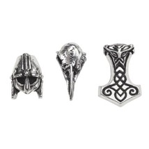 Alchemy Gothic ABR5 Norsebraid Hair Beads Beard Raven Skull Thor Hammer Viking - £22.78 GBP