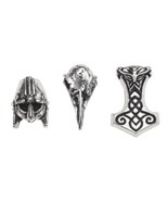 Alchemy Gothic ABR5 Norsebraid Hair Beads Beard Raven Skull Thor Hammer ... - $39.59 CAD
