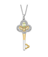 Sentimental Expressions Silver &amp; Gold-plated Polished August Green &amp; Cle... - £40.90 GBP