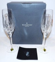 LOVELY PAIR OF WATERFORD CRYSTAL #135295 CHAMPAGNE TOASTING 9 1/4&quot; FLUTE... - £85.62 GBP