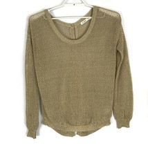 Blu Pepper Womens Sweater Size L Large Tan Gold Cable Knit Long Sleeve M... - £11.40 GBP