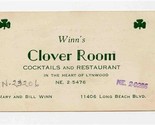 Winn&#39;s Clover Room Card &amp; Poem Long Beach Blvd Lynwood California - $146.52