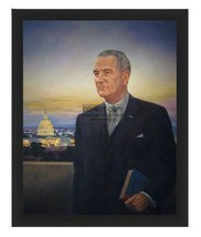 President Lyndon B. Johnson U.S. C API Tol Building Painting 8X10 Framed Photo - £15.74 GBP