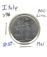 Italy 100 Lire, 1961 Stainless Steel, KM 96 - $3.00