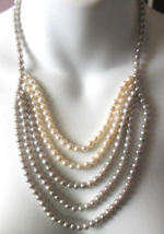 vintage  925 multi strand pearl layered necklace -20.5&quot; - £94.74 GBP