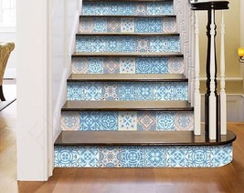 4 Inch X 4 Inch Ocean Blue Mosaic Peel And Stick Removable Tiles - $1,519.18 MXN