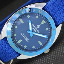Mechanical Henri Sandoz &amp; Fils Vintage Swiss Mens Blue Watch 566a-a299837-6 - £19.53 GBP
