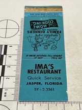 Front Strike Matchbook Cover  Ima’s Restaurant  Jasper, FL Real Home Cooking gmg - $12.38