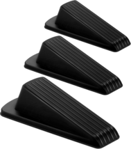3 Pack Rubber Door Stoppers for Floor, Door Stop Wedge for Heavy Duty Do... - $12.40