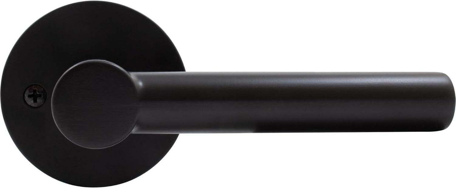 Passage Levers w/ Round Rosette Matte Black, Stone Harbor HL720730 Zurich Item image 4