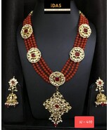 Kundan Jewelry Indian Earrings Necklace Tikka Set New Year Chokar Bridal... - €54,71 EUR