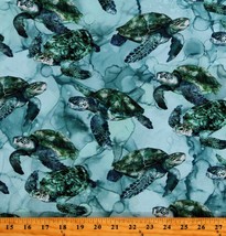 CotCotton Sea Turtles Aquatic Blue Fabric Print by the Yard D488.56 - £12.63 GBP