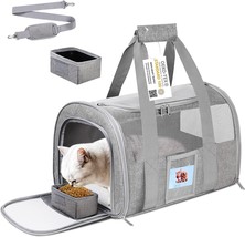 Pet Carrier Airline/ Tsa Approved Small Dogs, Kitten, Carriers Small Medium Cats - £26.15 GBP
