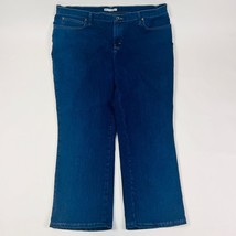 Lee Relaxed Fit Tapered Womens Jeans Size 18W Petite Blue Stretch Dark Wash - £18.35 GBP