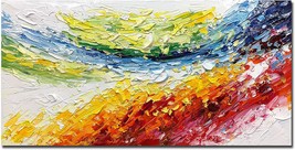 V-inspire Art,24x48 Inch Abstract Hand Painted 3D Textured Oil Paintings Acrylic - £104.23 GBP