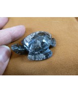 Y-TUR-SE-590) Green black jasper SEA TURTLE gemstone gem figurine turtle... - €17,30 EUR