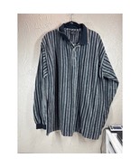 Consensus Long Sleeve Mens Blue Polo Shirt Striped Classic Retro Size XL - $41.98 CAD
