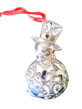 Lenox Sparkle and Scroll Silver Christmas Holiday Ornament - New - Snowman Clear - £17.29 GBP