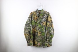 Vintage Streetwear Mens Medium Faded Mossy Oak Camouflage Collared Butto... - $49.45