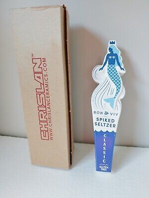NEW IN BOX Classic Bon &amp; Viv Spiked Seltzer Ceramic  Mermaid  Beer Tap H... - $21.00