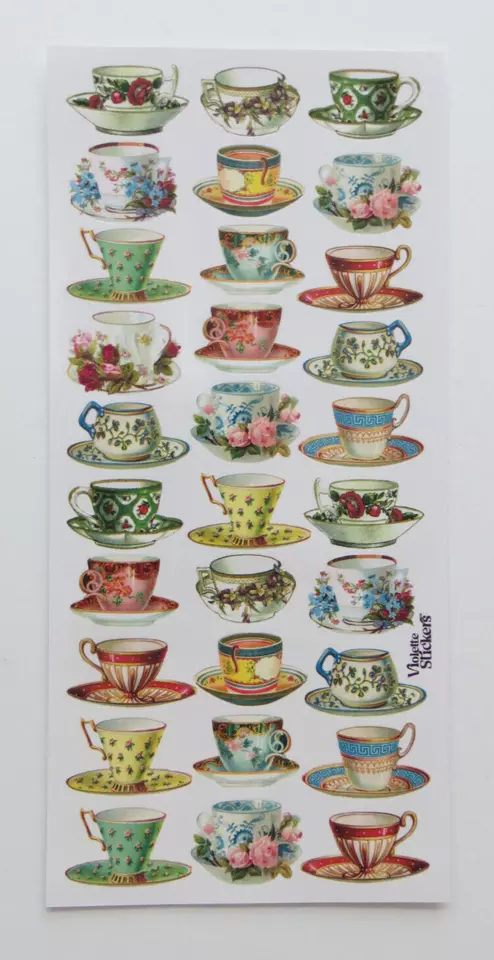 1 Sheet Of Stickers Mini Teacup - $8.99