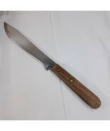 Vintage Robinson Butcher Knife 7&quot; Straight Edge chef Stainless Steel Woo... - €10,38 EUR