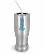 PixiDoodle He Is Risen Blue Easter Bunny Insulated Coffee Mug Tumbler with Spill - £26.85 GBP+