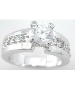 1.5 Ct Brilliant Cubic Zirconia Womens Bridal Ring 925 Sterling Silver S... - £10.63 GBP