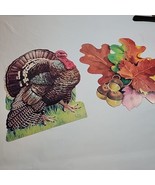 Vintage Eureka Turkey Thanksgiving Autumn Die Cut Cardboard Cutout Decor... - £13.48 GBP