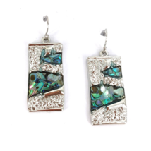 Abalone Bar Dangle Earrings Sterling Silver Sea Life - £11.19 GBP