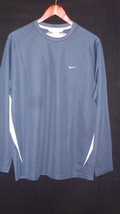 Nike Large (L) Blue Long Sleeve Top Shirt Running Men’s Athletic Top Warm - £19.45 GBP