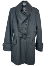 Womens M60 Miss Sixty Black Coat Double Breasted Peacoat Jacket Size XL - NICE!! - £29.67 GBP