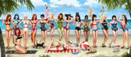 Nathan Szerdy SIGNED DC Comics Beach Art Print Wonder Woman Zatanna Harley Quinn - $69.29