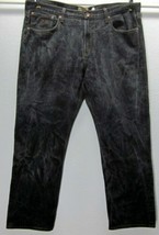 Rocawear Mens 42W 32L Straight Leg Mottled Black J EAN S 100% Cotton Loose Urban - £11.30 GBP