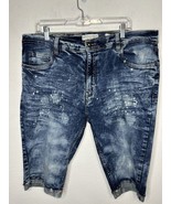Evolution In Design Distressed Acid Wash Designer Blue Jean Shorts Size 40 - $33.94 CAD