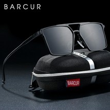 BARCUR Original Minimalist Aluminium Square  Sunglasses Men Polarized Sun - £24.26 GBP
