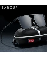 BARCUR Original Minimalist Aluminium Square  Sunglasses Men Polarized Sun - £24.26 GBP