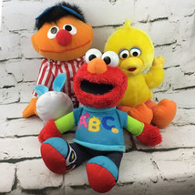 Sesame Street Singing Talking Plush Lot Of 3 Elmo Big Bird Ernie Hasbro Tyco VTG - £27.69 GBP