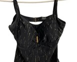 Soma Swimsuit Bandeau Tankini Top Black White Straps 34B Underwire - $18.49