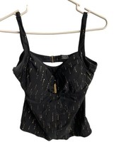 Soma Swimsuit Bandeau Tankini Top Black White Straps 34B Underwire - £14.53 GBP