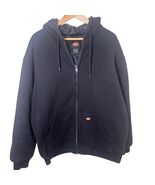 Dickies Mens 2XL Full Zip Hooded Quilted Lined Black Workwear Hoodie - $22.00