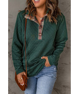 Zara Texture Plaid Trim Sweatshirt - $31.99