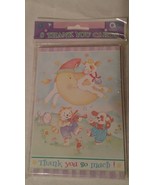 Amscan NURSERY RHYMES Thank You Cards 8 Cards &amp; Envelopes 485400 Moon Do... - £4.45 GBP