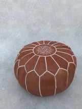 Brown Sienna Moroccan Leather Pouf Cover - £103.91 GBP+