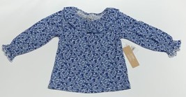 New Baby Girl Long Sleeves Floral Top Blouse in Blue  White Flower Vario... - £11.00 GBP