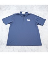 Nike Shirt Mens L Blue Dri Fit Golf Chest Button Short Sleeve Collared Top - £20.60 GBP