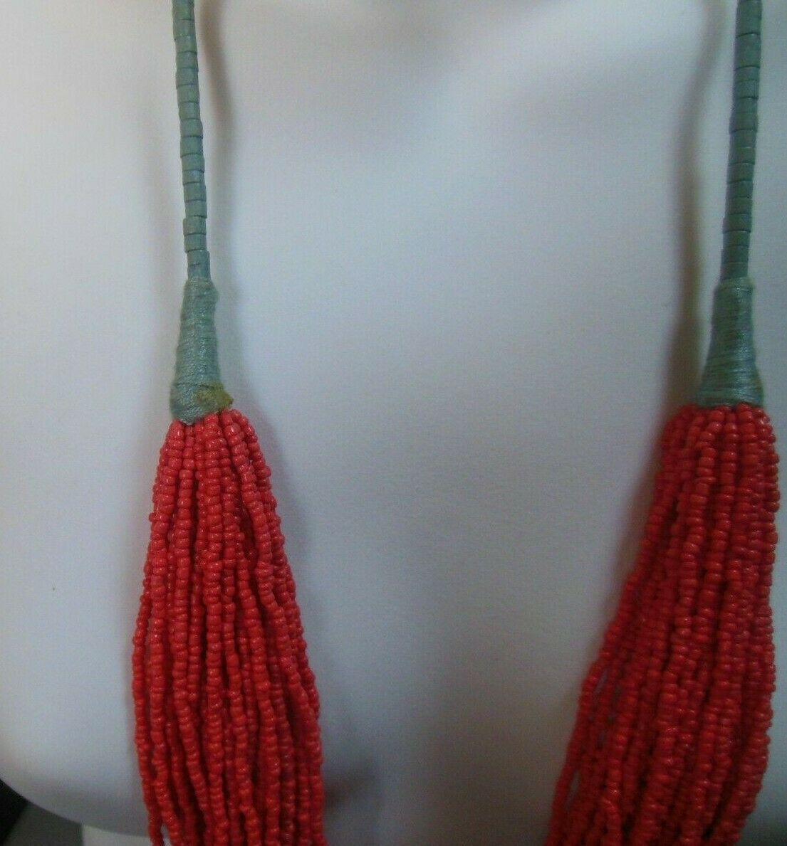 Multi- Strand Coral Color Glass Seed Bead Trade Beads RARE - $341.06