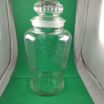 Bunte Antique Apothecary Glass Jar 12 inch Tall w/Lid Panels General Store Clear - £103.42 GBP