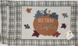 Set Of 3 Same Tapestry Placemats, 13&quot; X 19&quot;, Fall, Hey There Pumpkin &amp; Leaves,Dg - £12.57 GBP